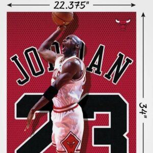 Michael Jordan Jersey Wall Poster 23 Chicago Bulls 22.375" x 34" NBA Basketball